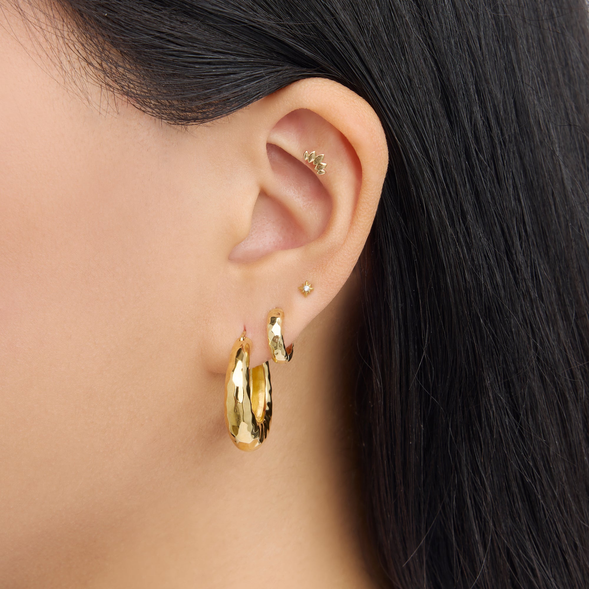 Hammered Hoop - STUDS