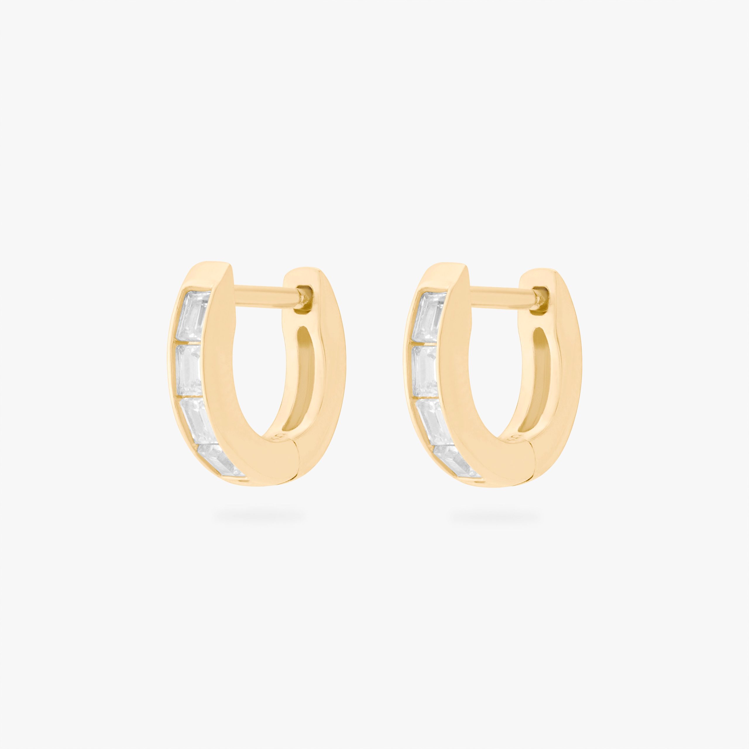 Micro Bezel Baguette Huggie - STUDS