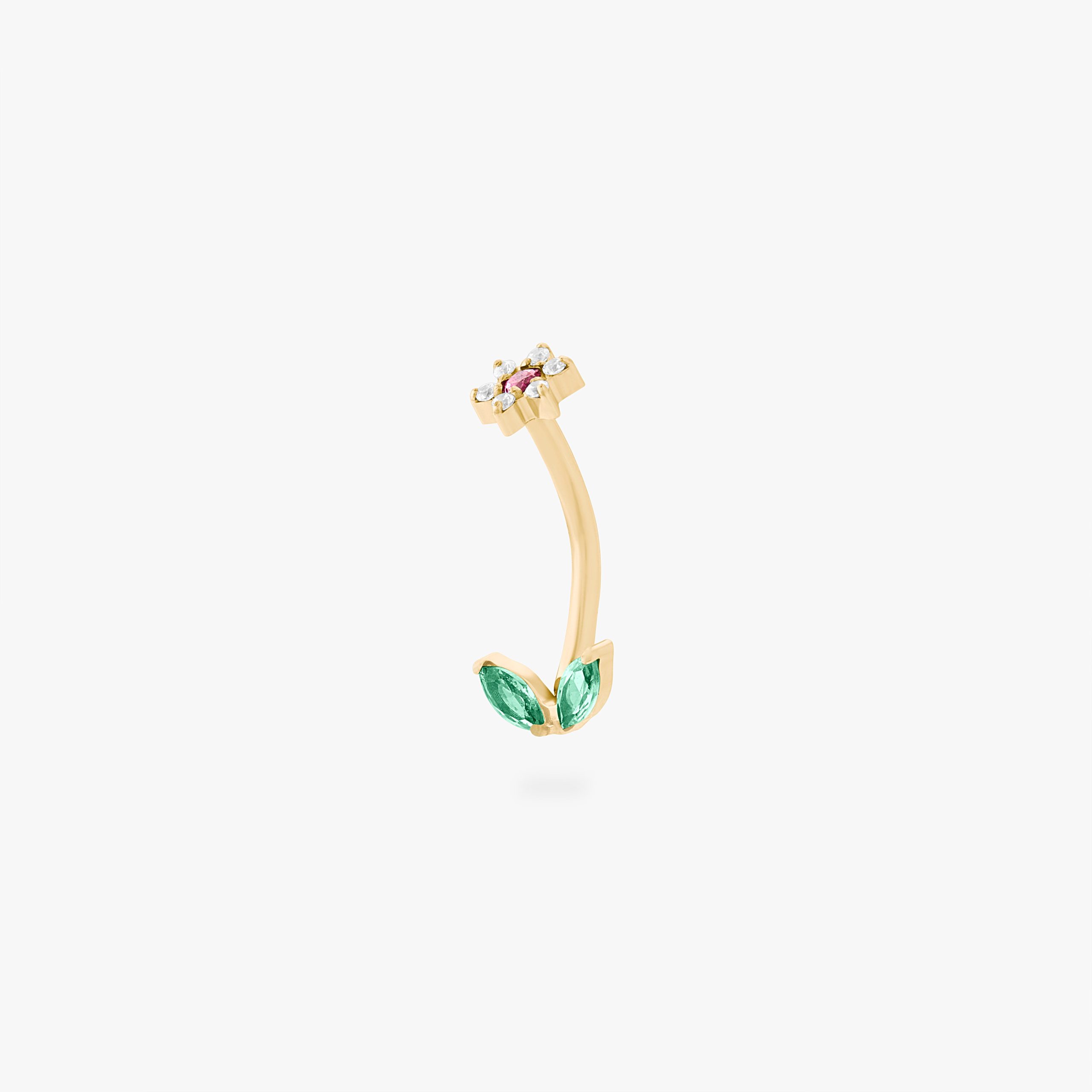 CZ Flower Barbell - STUDS