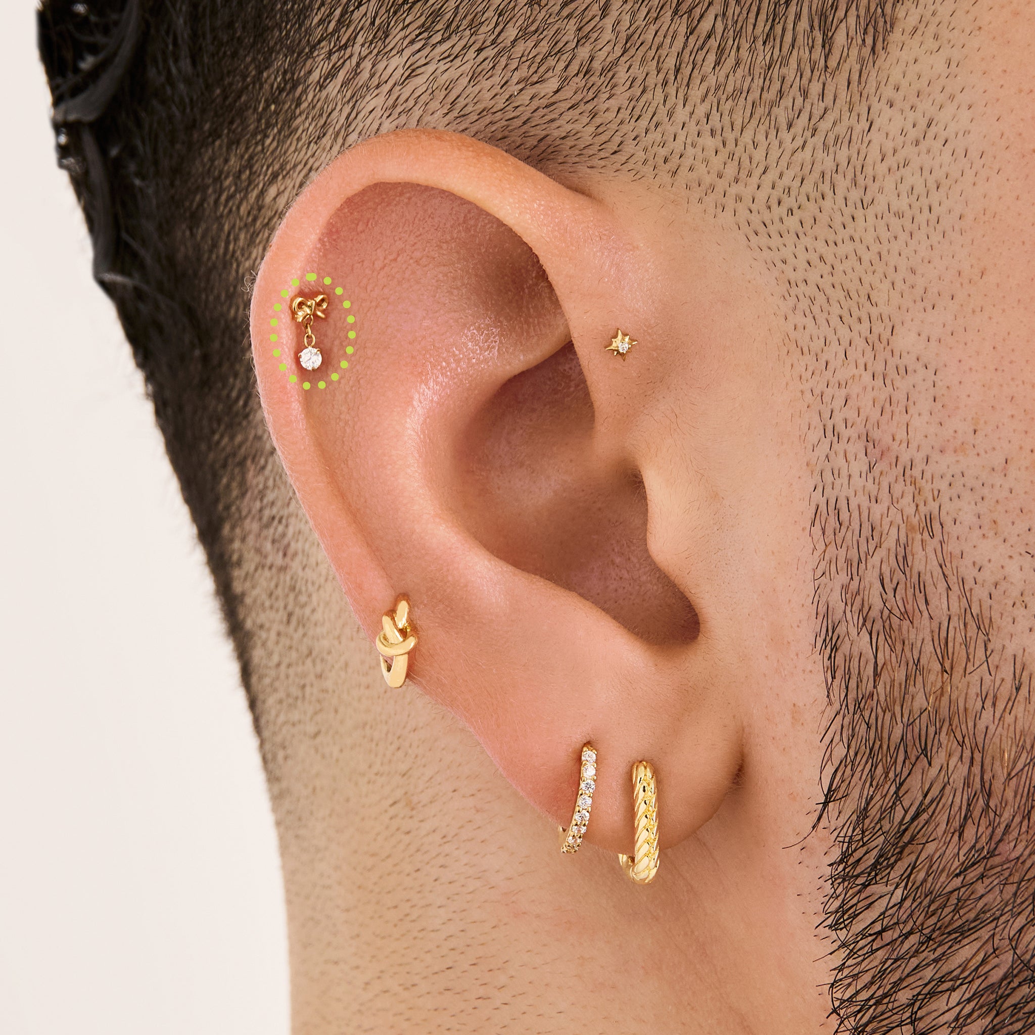 Bow CZ Dangle Flatback Stud - STUDS
