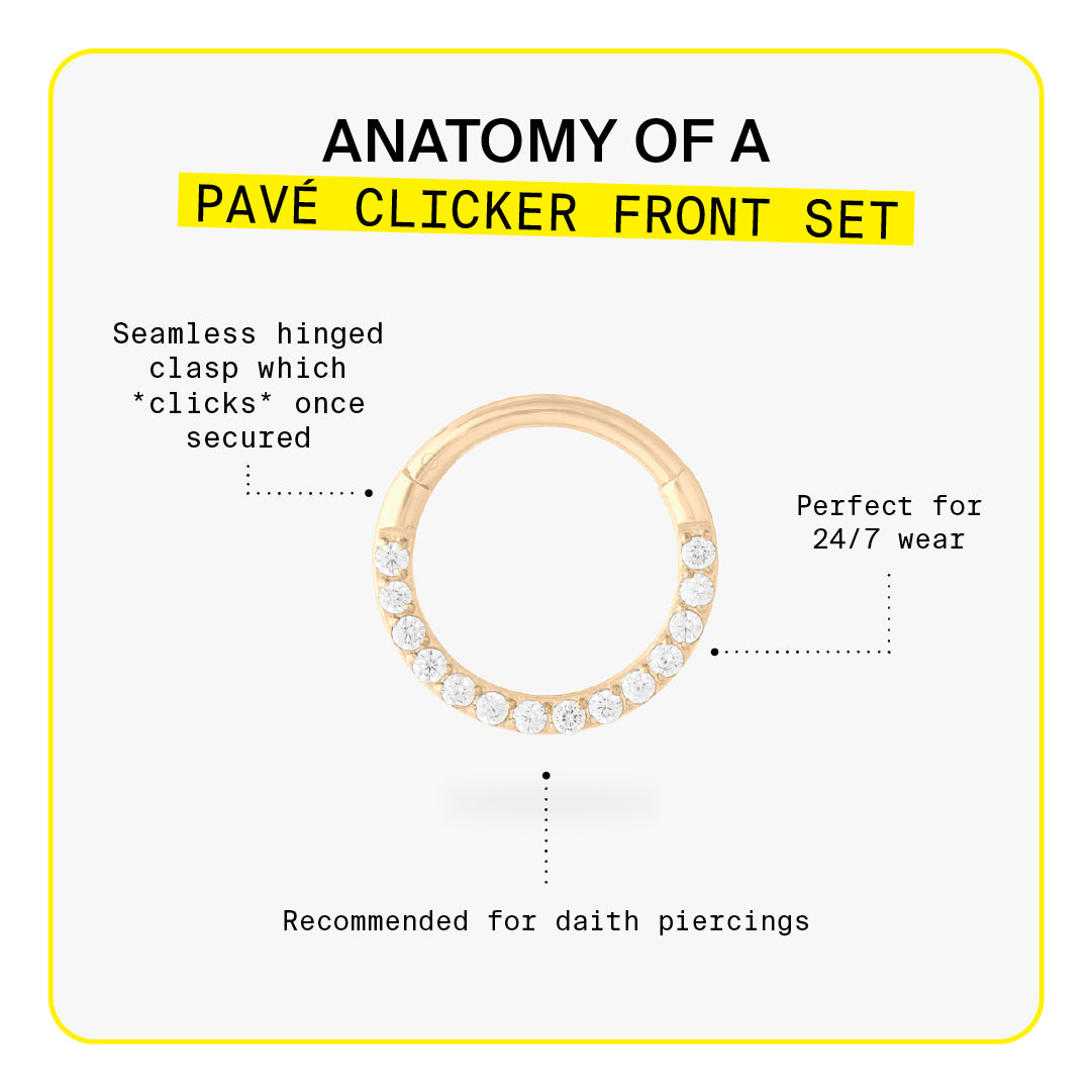8mm Front Set Pave Clicker - STUDS