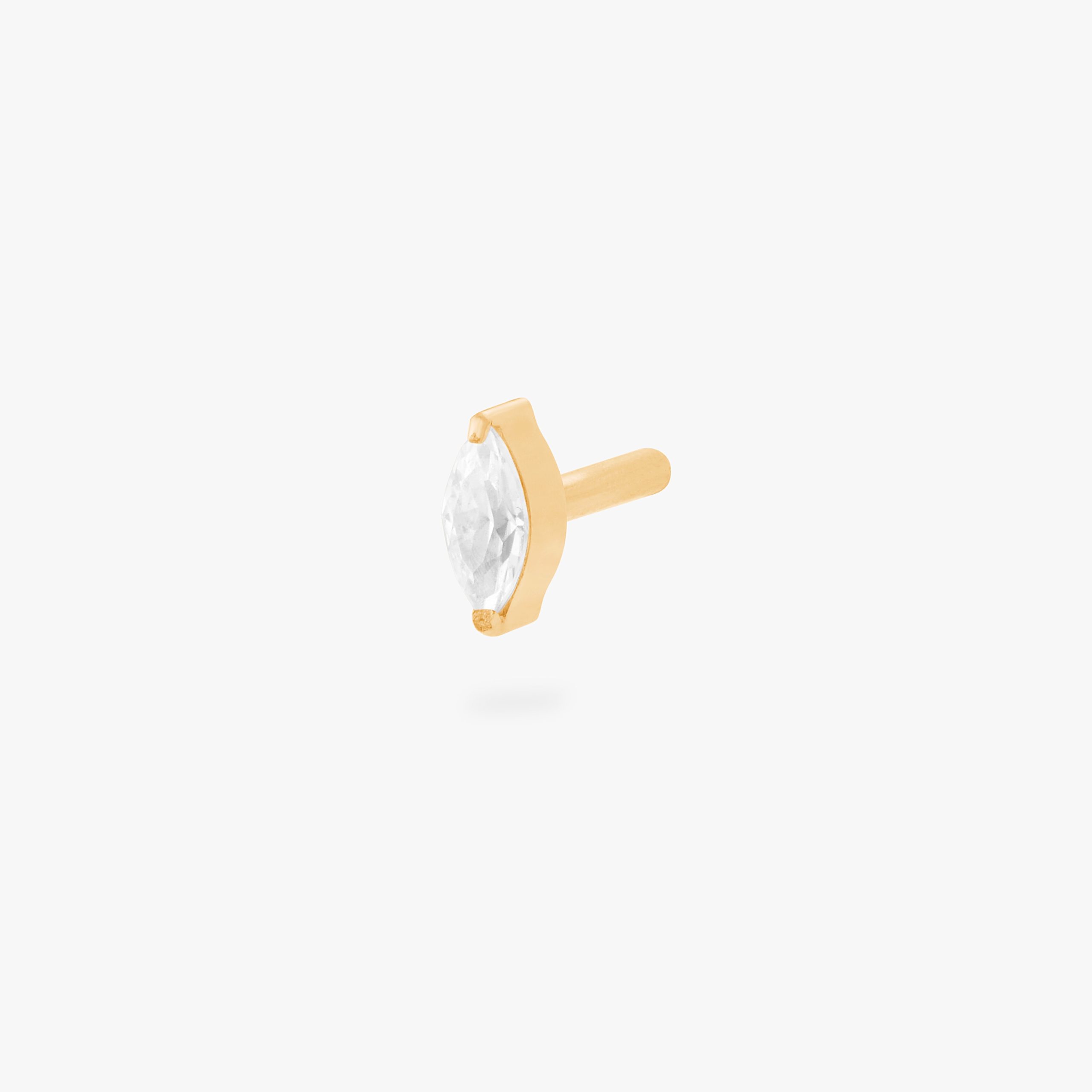 Gold Marquise Flatback Post - STUDS