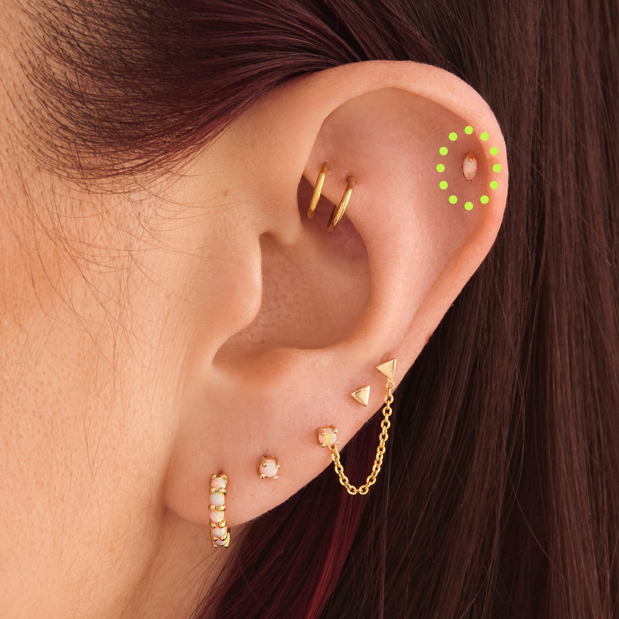 14K Marquise Opal Flatback - STUDS