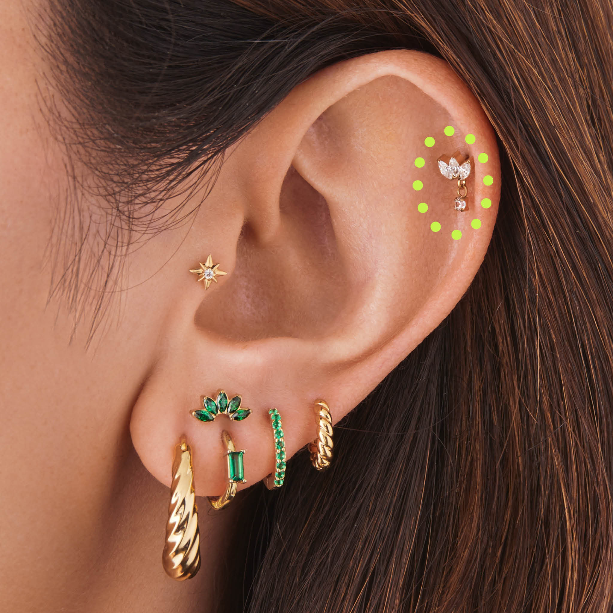 Micro Marquise Dangle Flatback Stud - STUDS