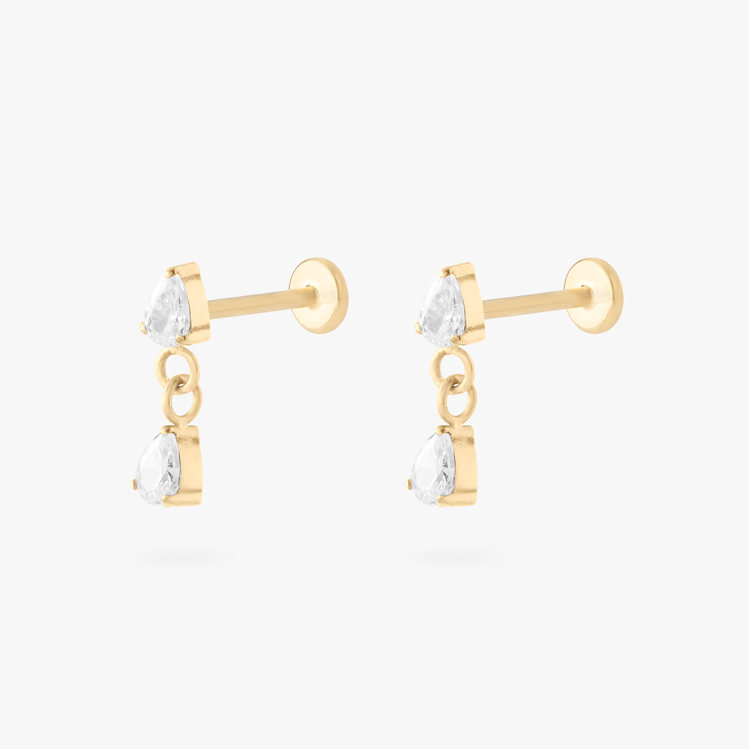 Pear Dangle Flatback Stud - STUDS