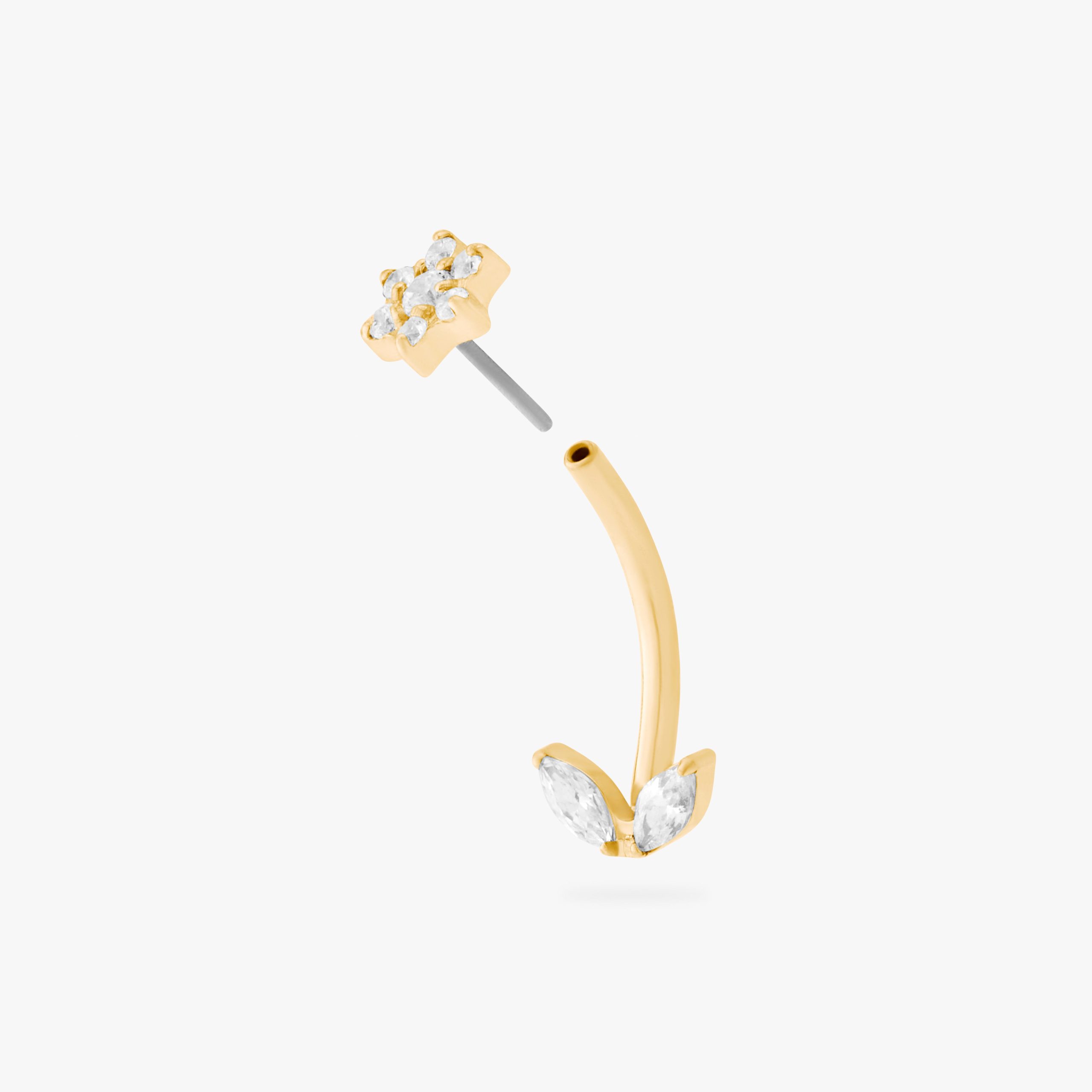 CZ Flower Barbell - STUDS