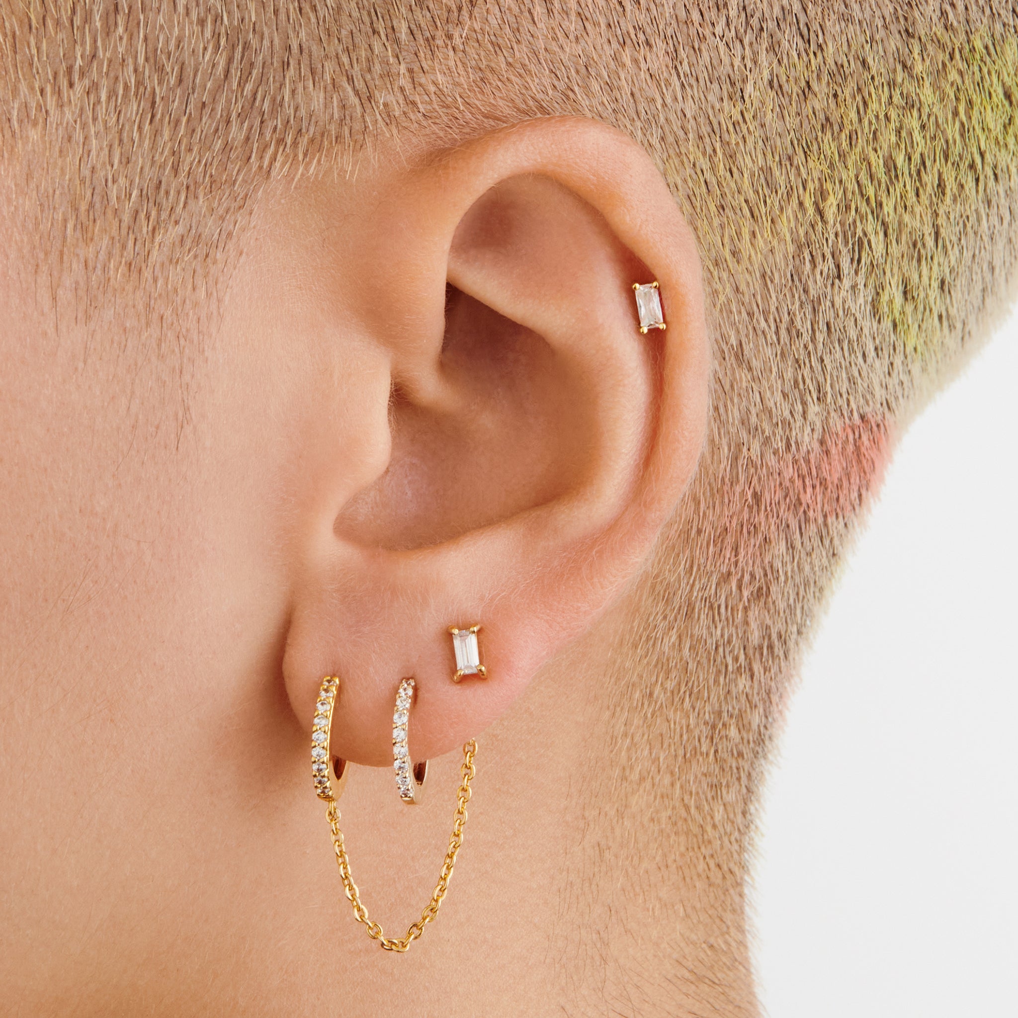 Mini Pavé Chain Huggie - STUDS