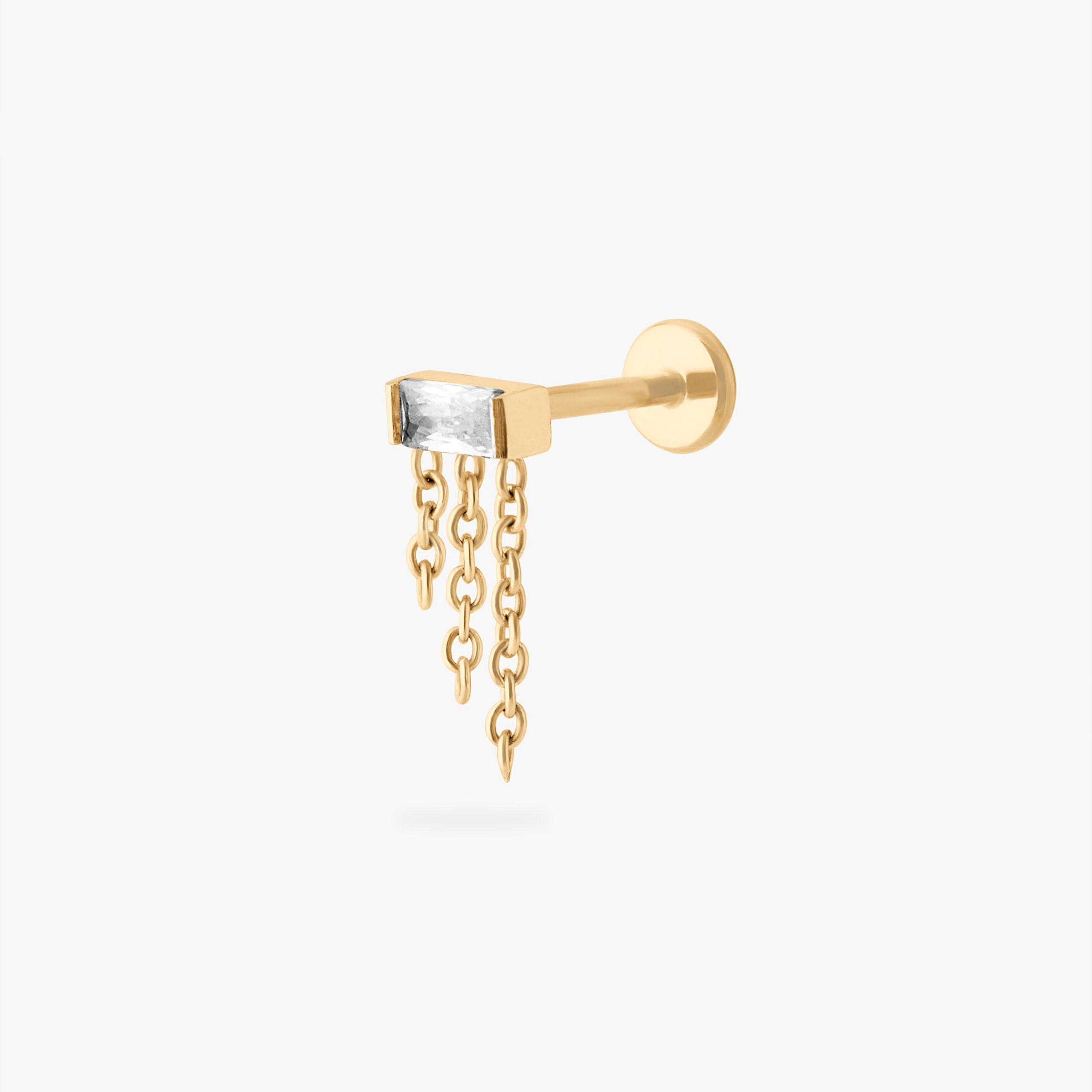Chain Baguette Flatback Stud - STUDS