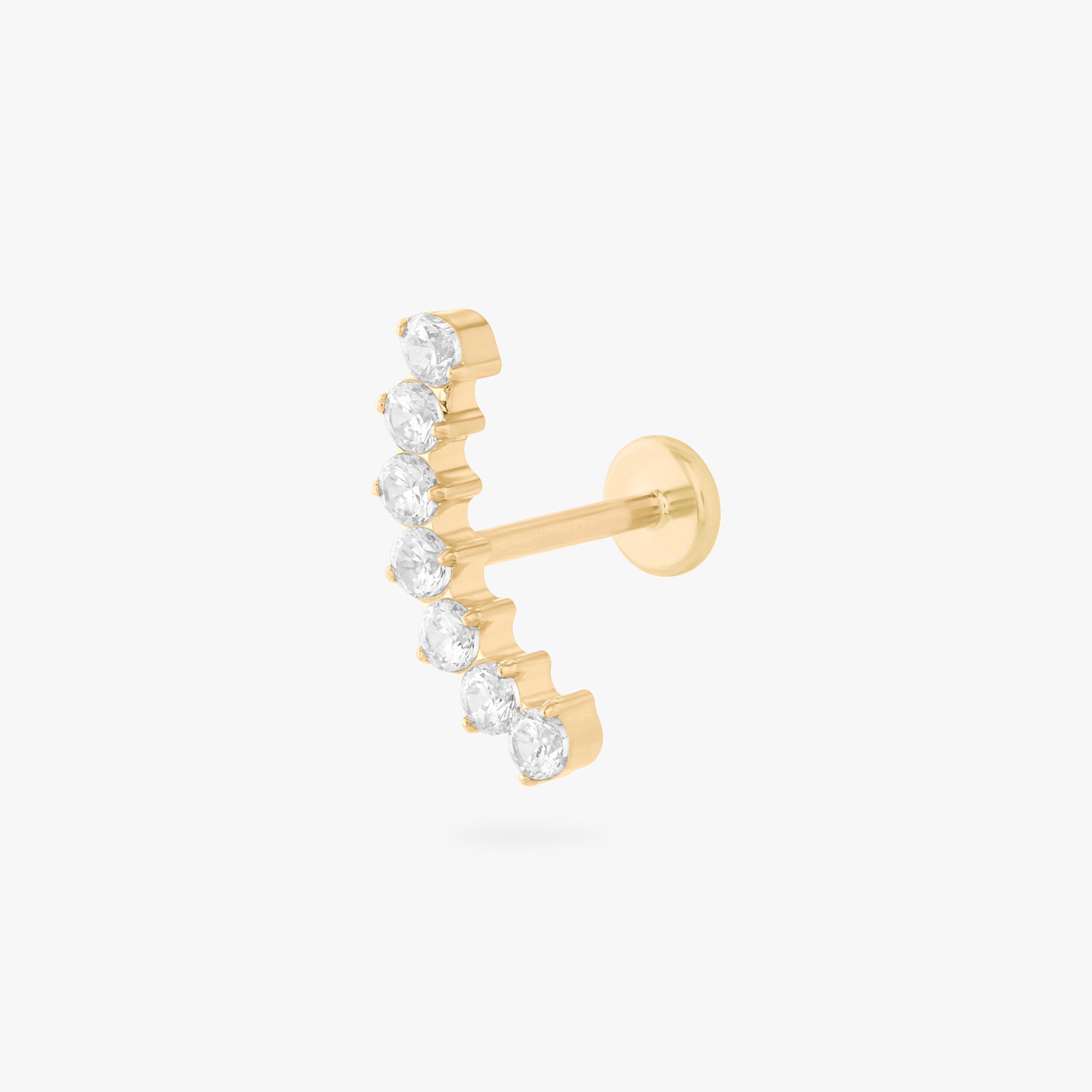 Curved CZ Bar Flatback Stud - STUDS