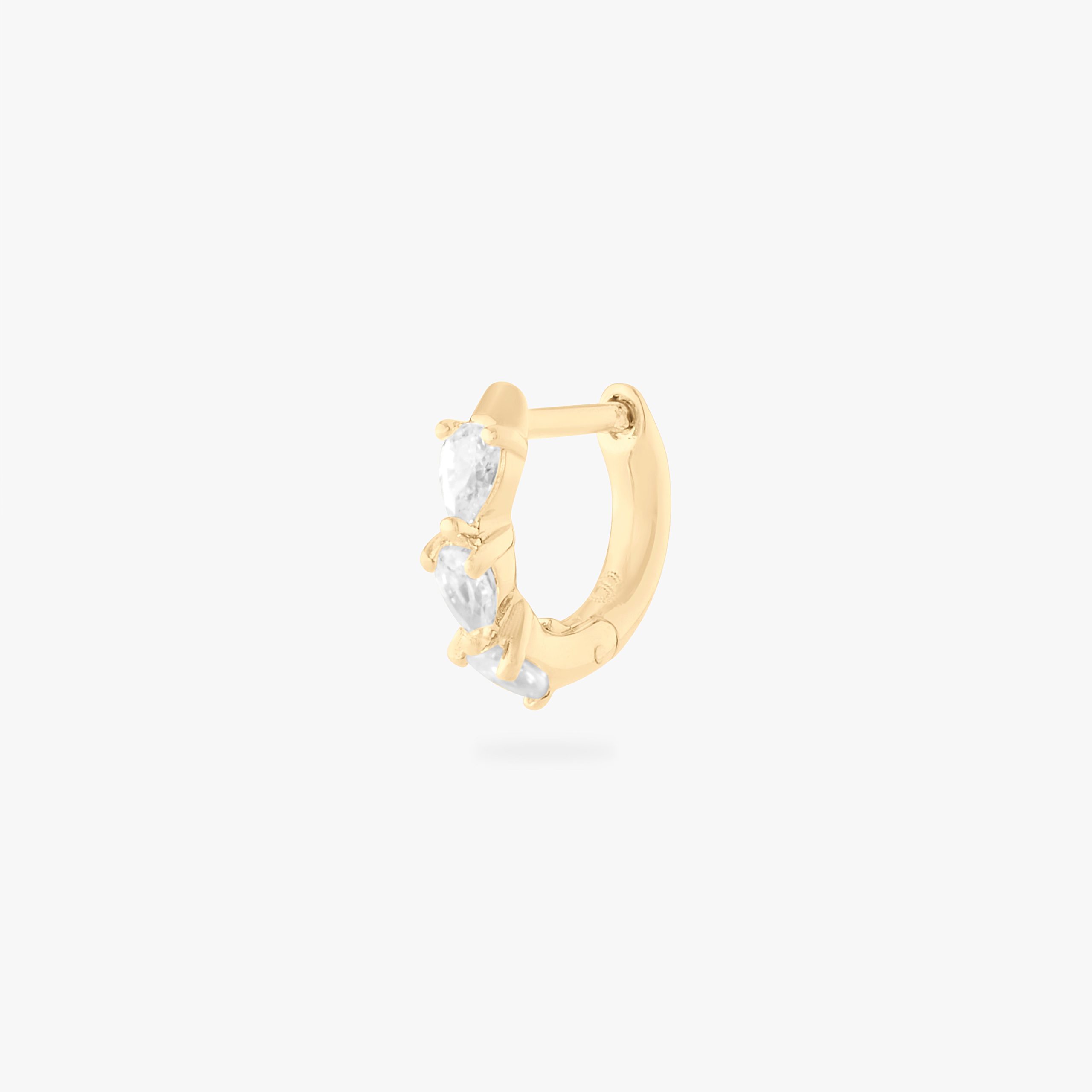 Micro Pave Pear Huggie - STUDS