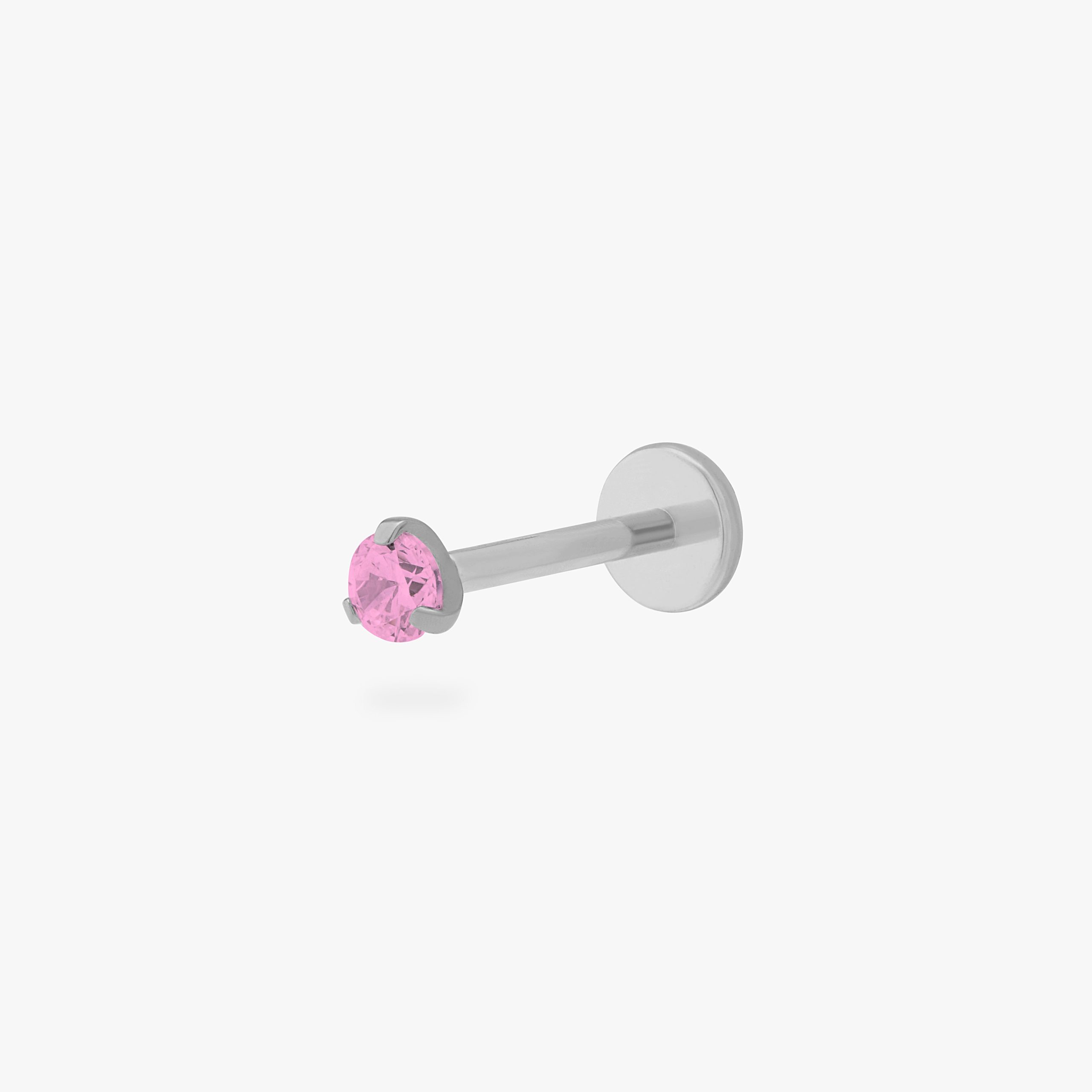 Titanium Mini Pink CZ Flatback Stud - STUDS