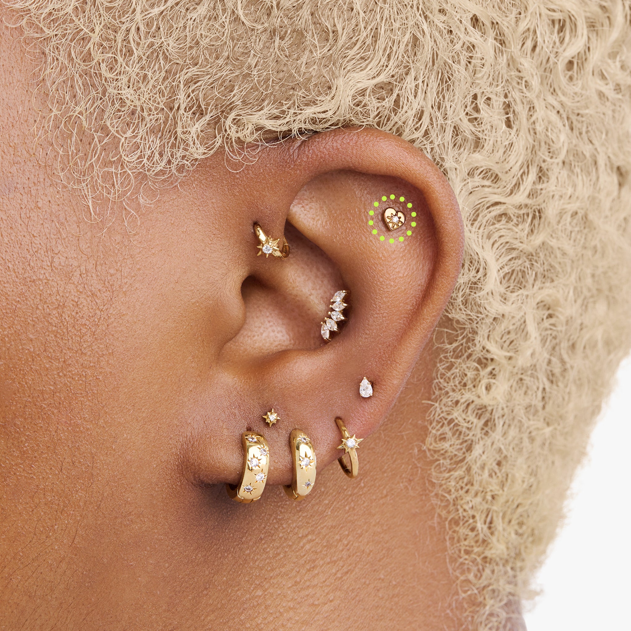 Anodized Twinkle Heart Flatback - STUDS