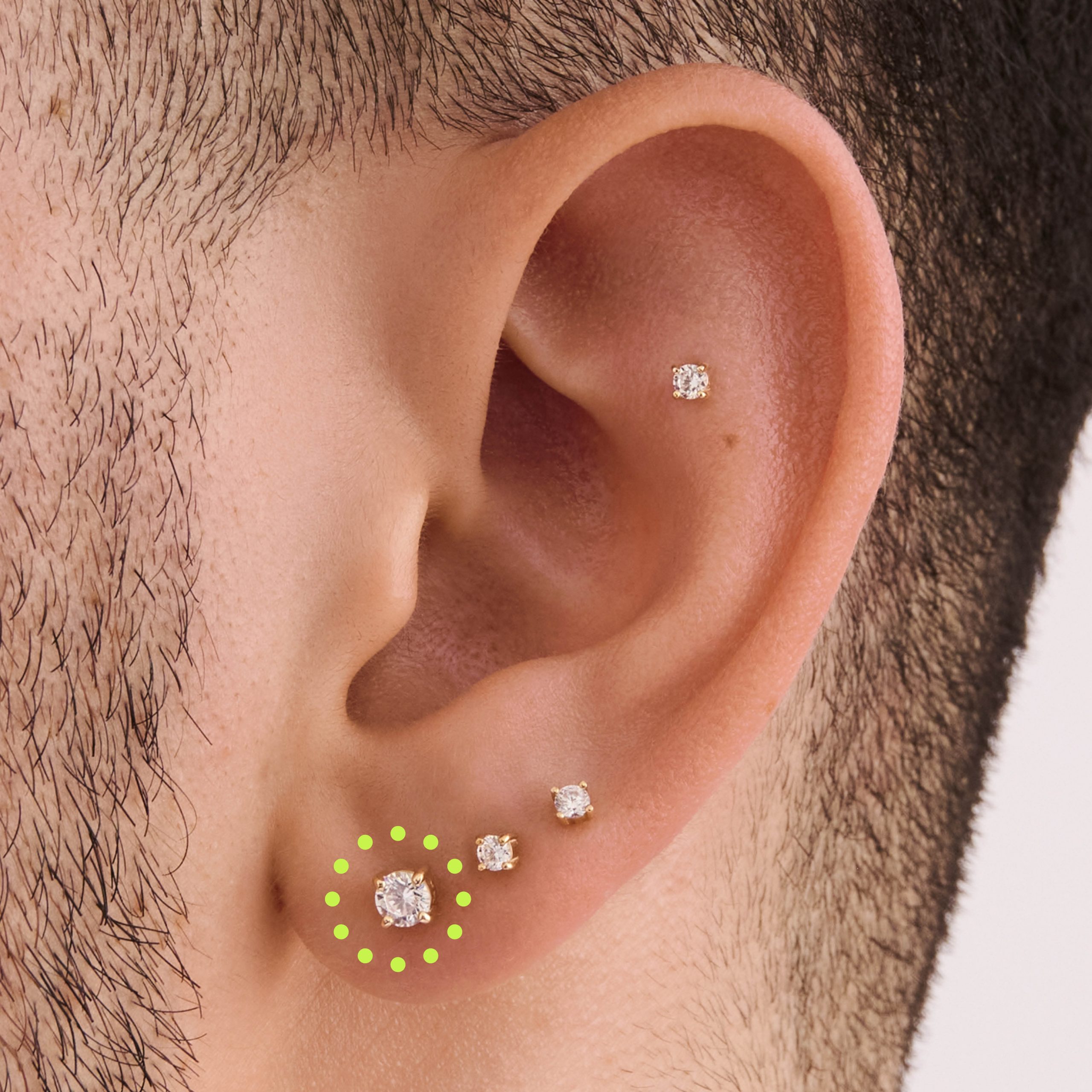 14K CZ 4mm Flatback - STUDS