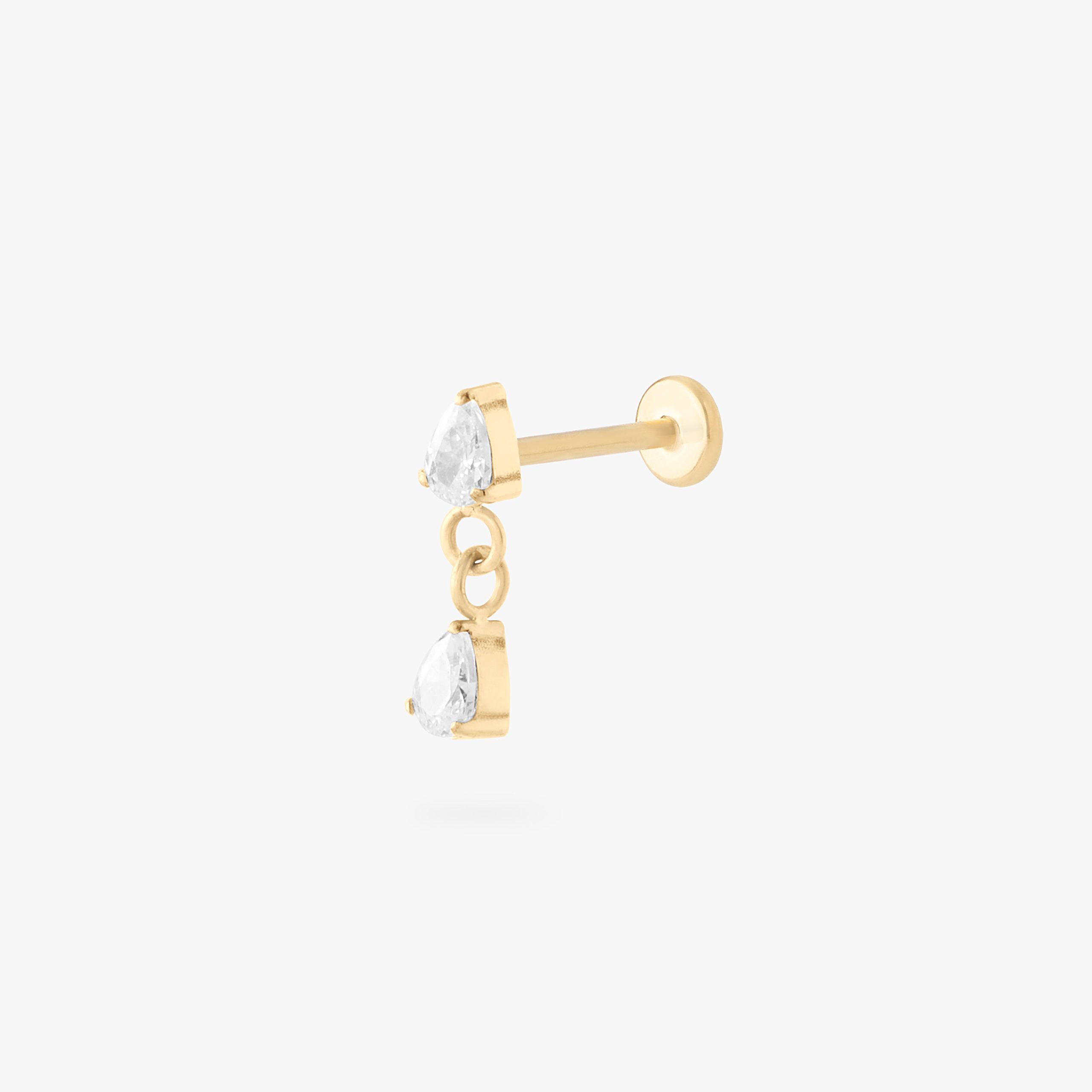 Pear Dangle Flatback Stud - STUDS
