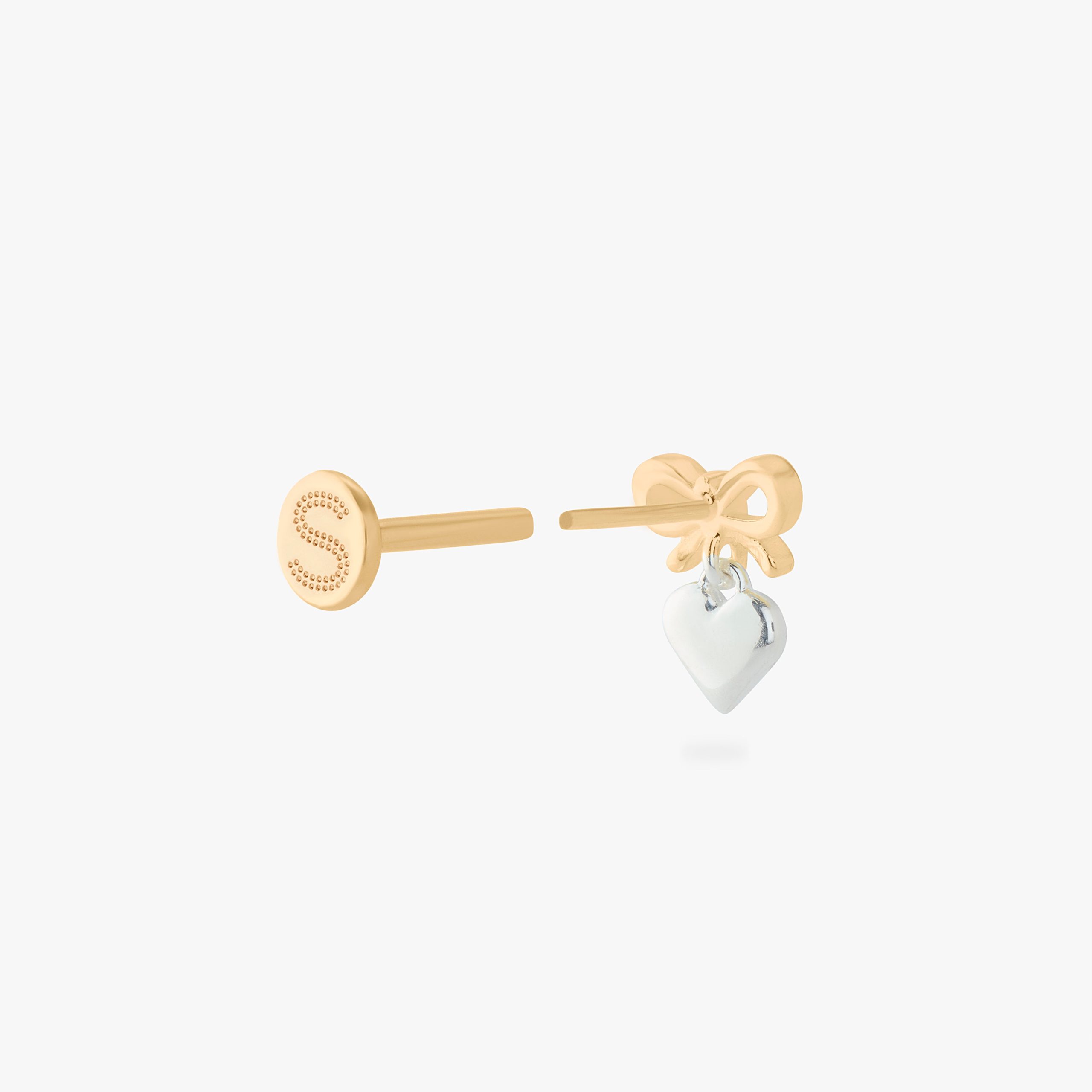 Two Tone Bow Flatback Stud - STUDS