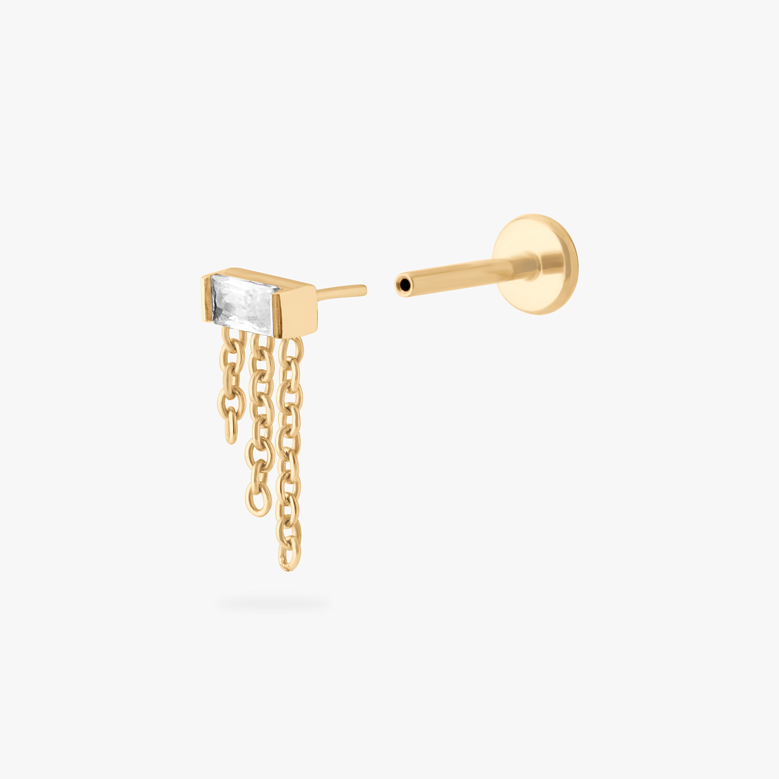 Chain Baguette Flatback Stud - STUDS