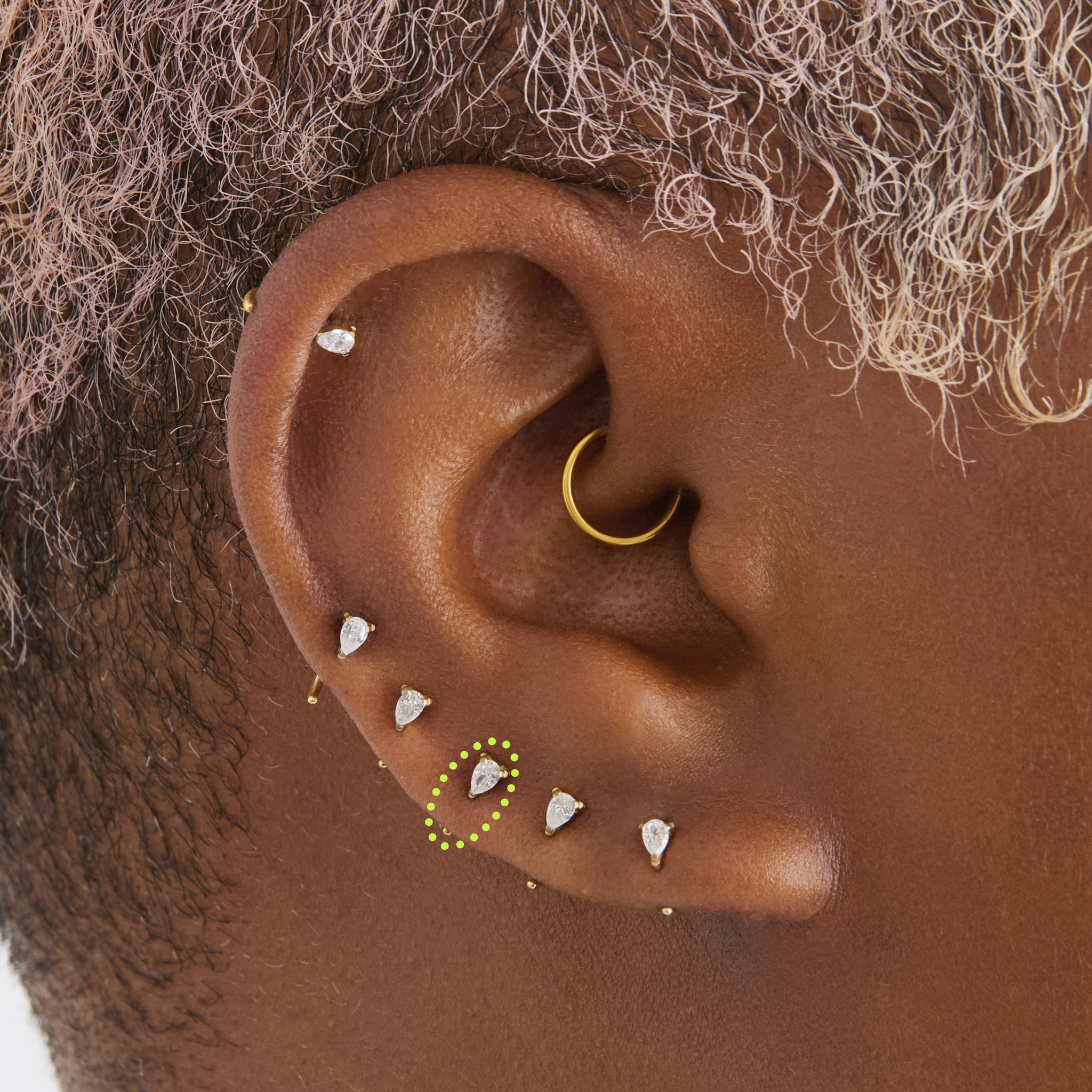 Open CZ Huggie 8mm - STUDS