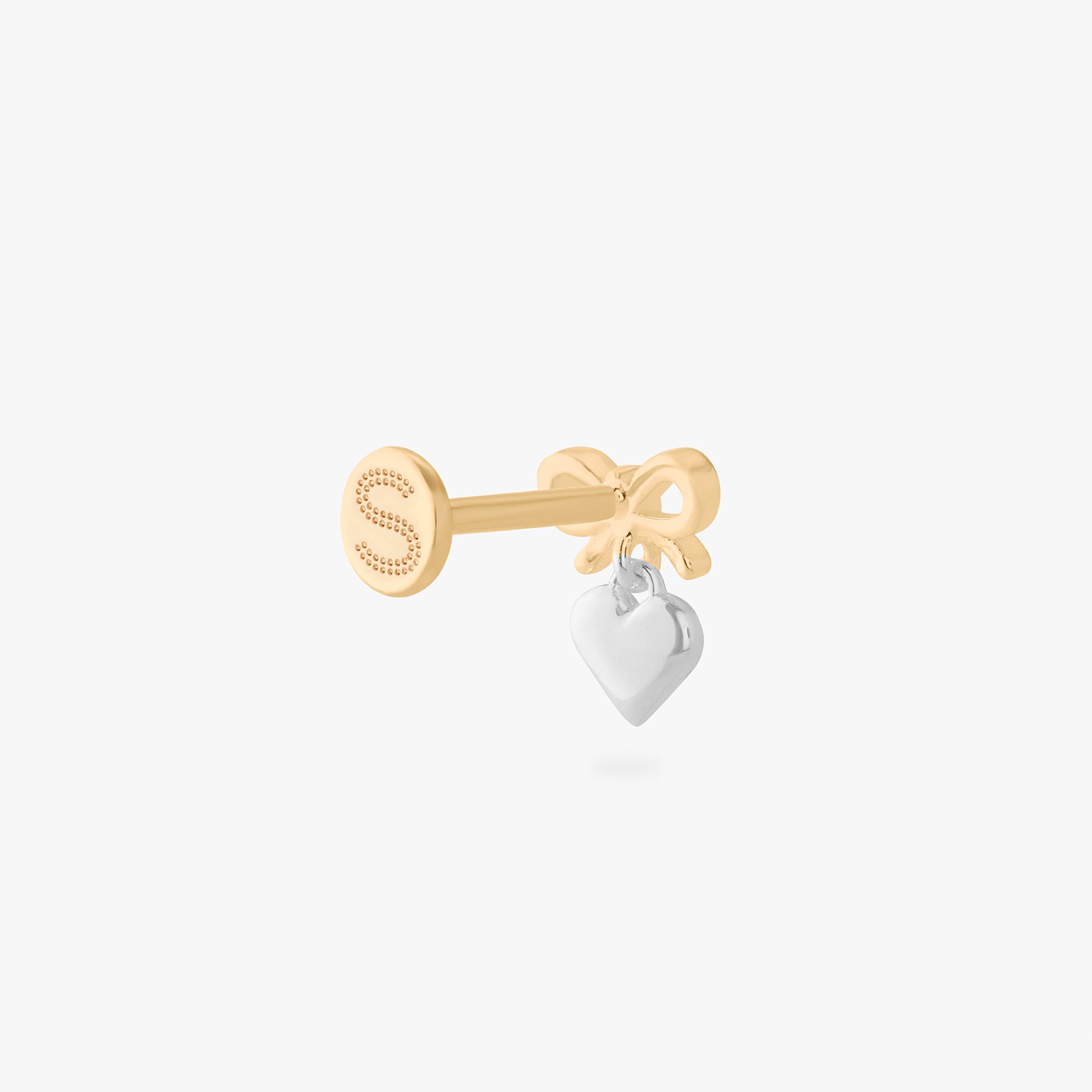 Two Tone Bow Flatback Stud - STUDS