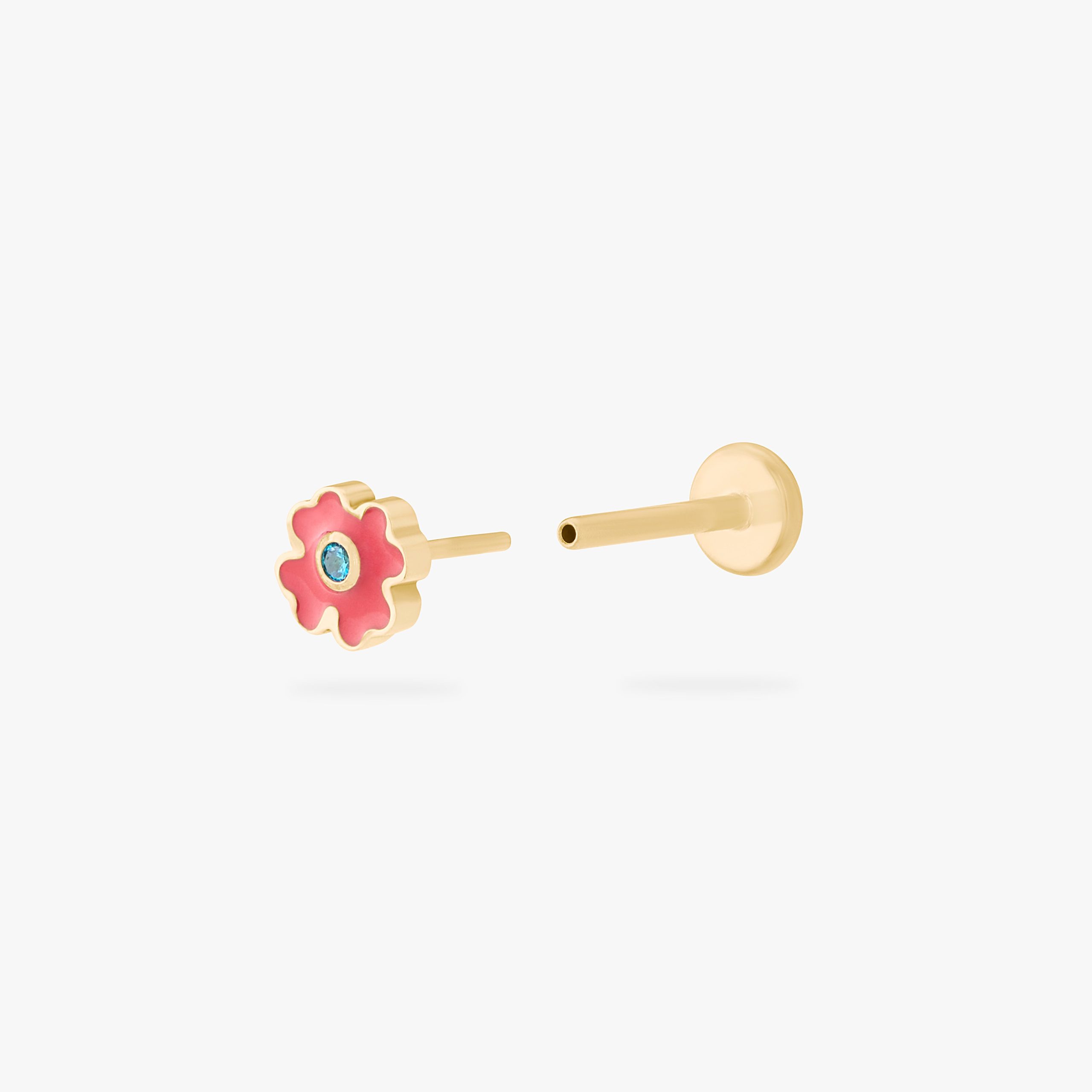 Enamel Flower Flatback Stud - STUDS
