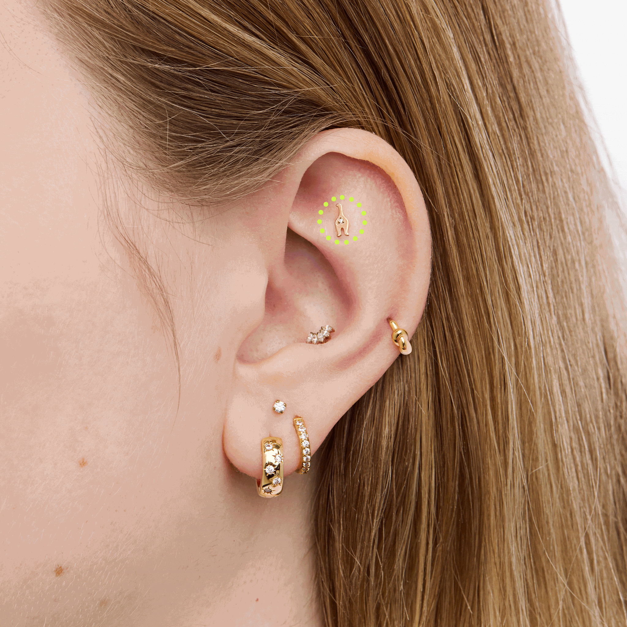 CZ Cat Reversible Flatback - STUDS